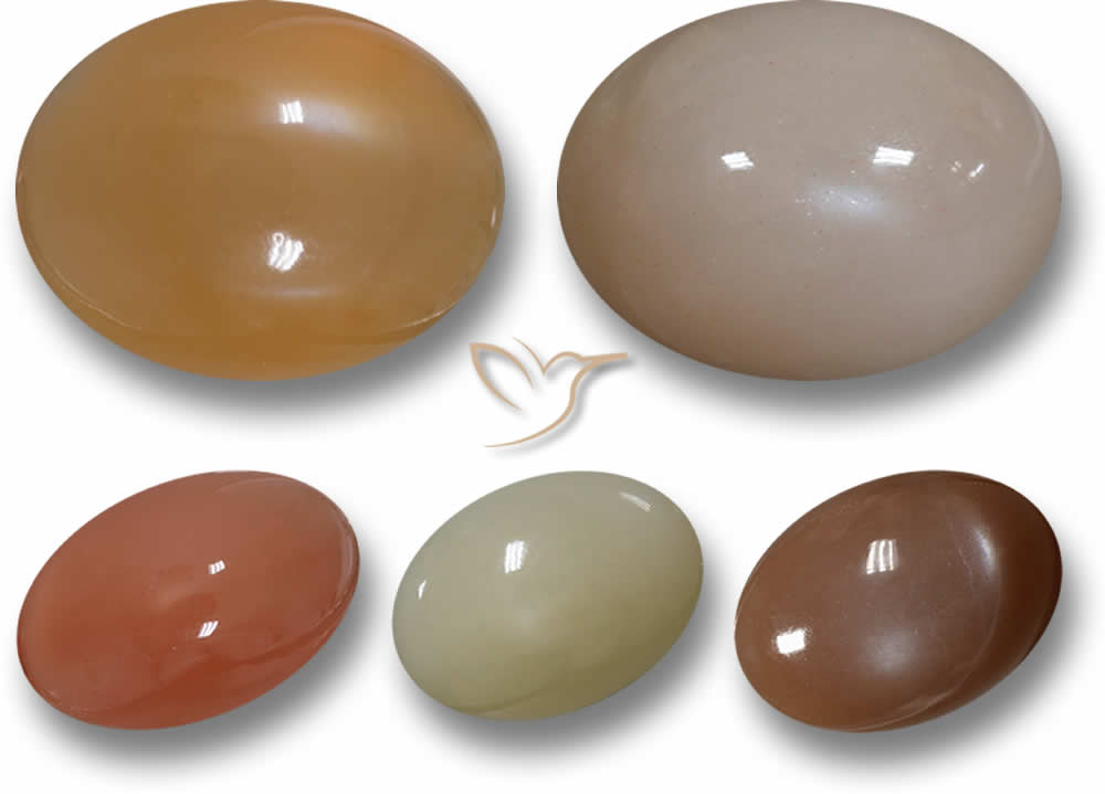 Cabochão de Pedra da Lua Laranja