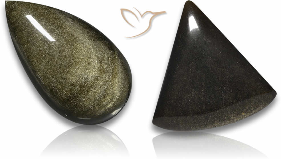 Gemas de cabochão de obsidiana