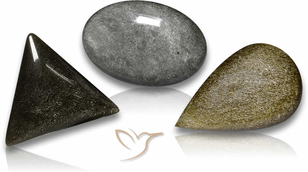 Gemas de cabochão de obsidiana