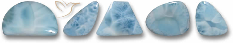 Pedras preciosas Larimar de formato estranho