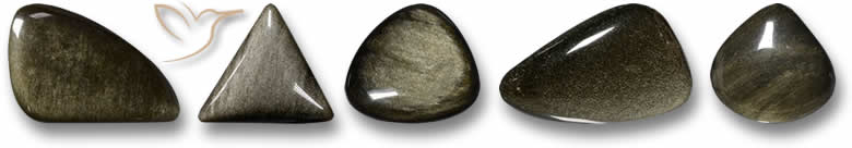 Pedras preciosas de obsidiana de formato estranho