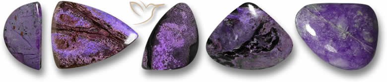 Pedras preciosas Sugilite de formato estranho
