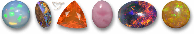 Pedras preciosas de opala multicoloridas