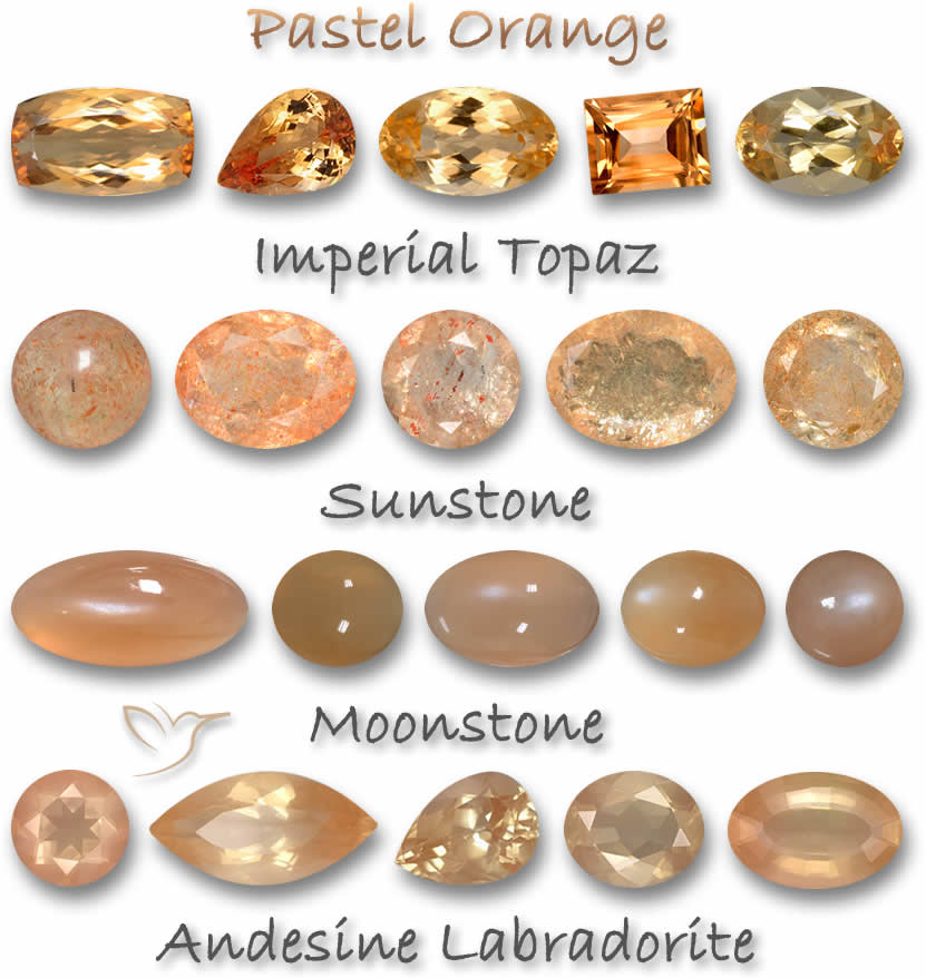 Pedras preciosas laranja pastel