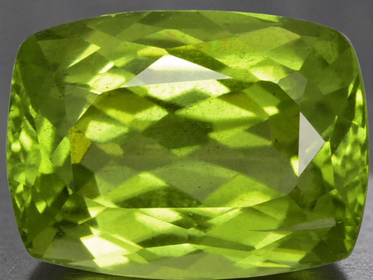 Visão aproximada de gemas de peridoto naturais.
