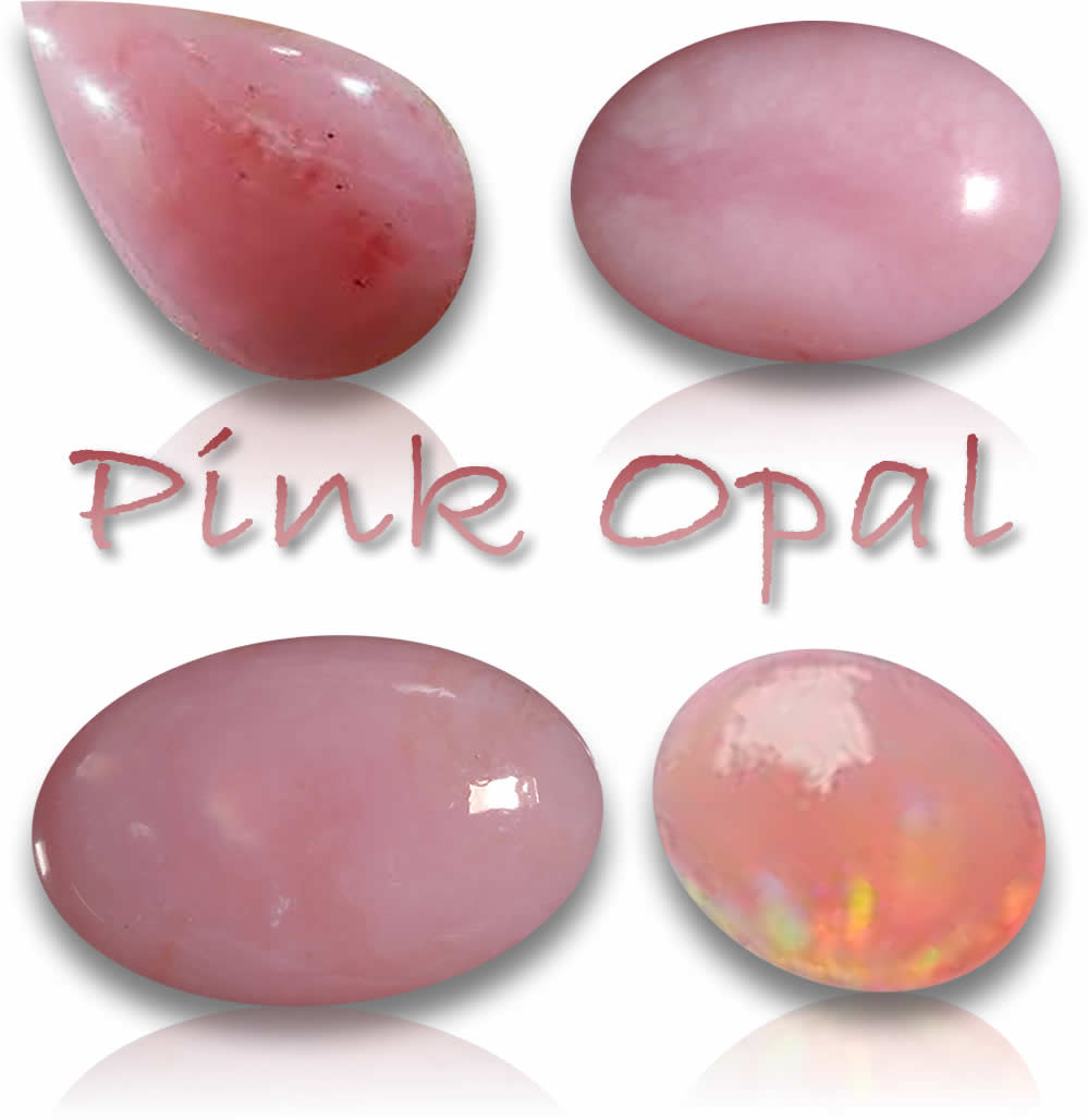 Pedras preciosas naturais de opala rosa