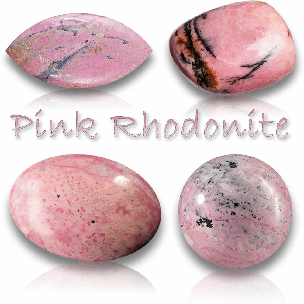 Pedras preciosas naturais de rodonita rosa