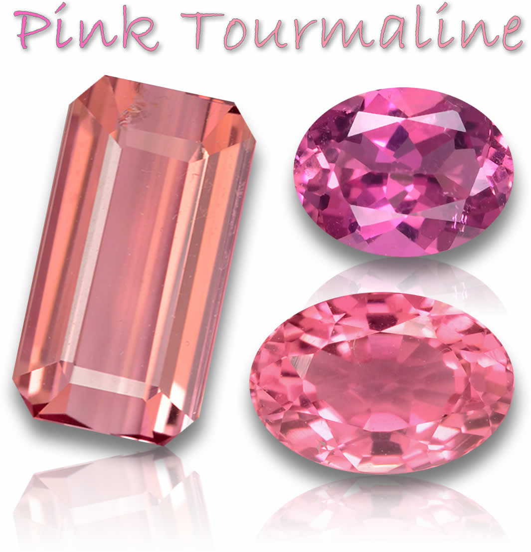 Pedras preciosas naturais de turmalina rosa
