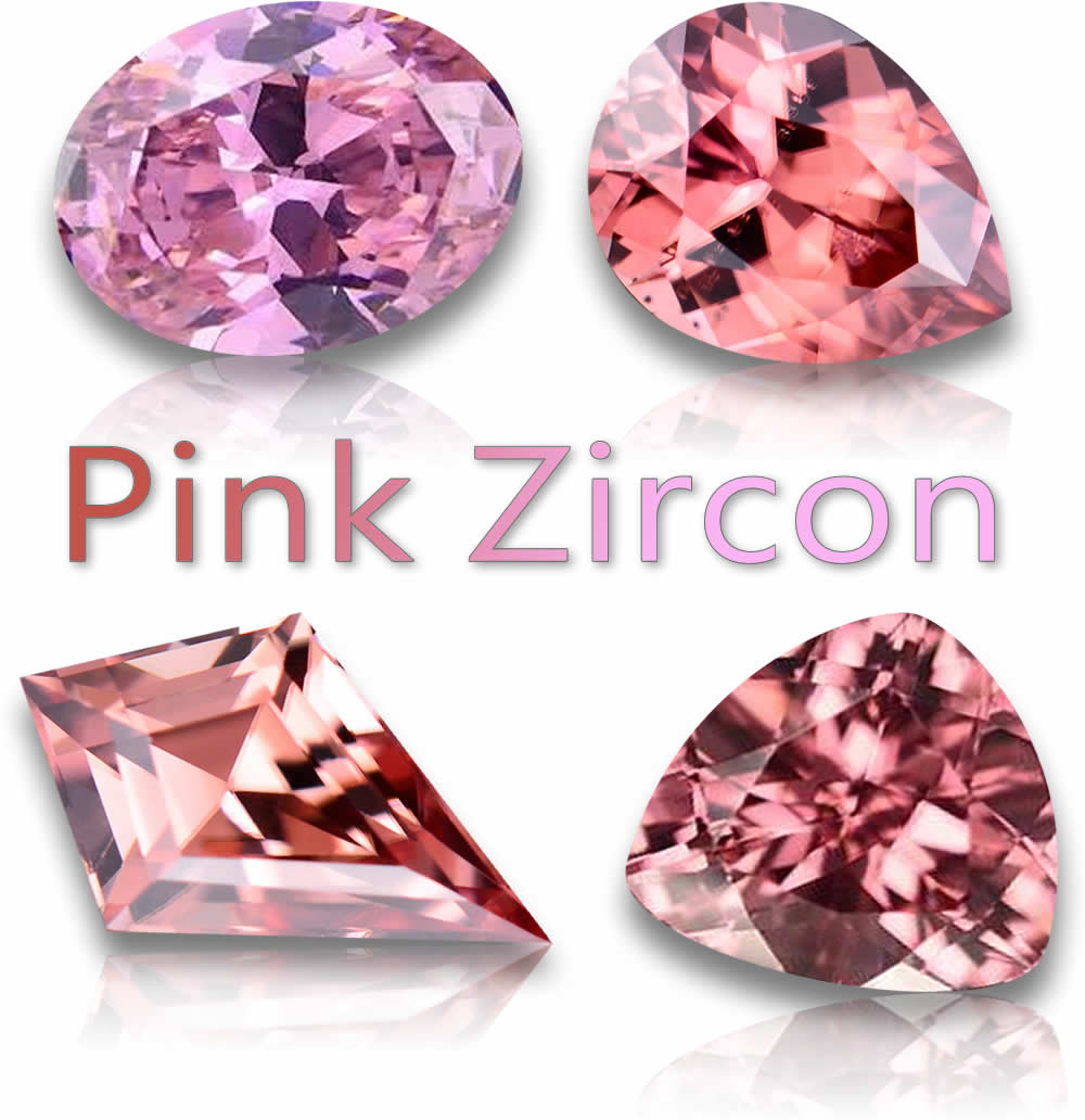 Pedras preciosas naturais de zircônia rosa