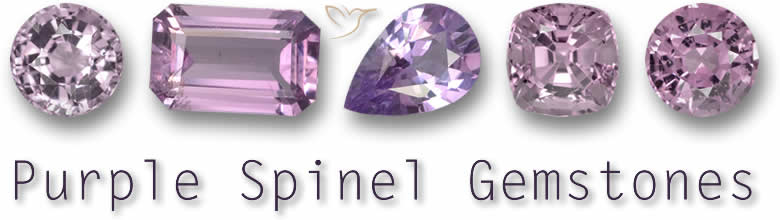 Pedras preciosas de espinélio roxo