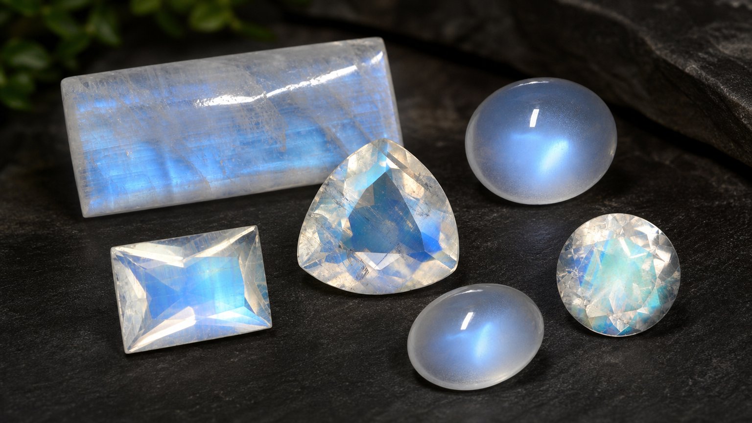 Pedras preciosas de Pedra da Lua Arco-Íris Natural - guia de compra