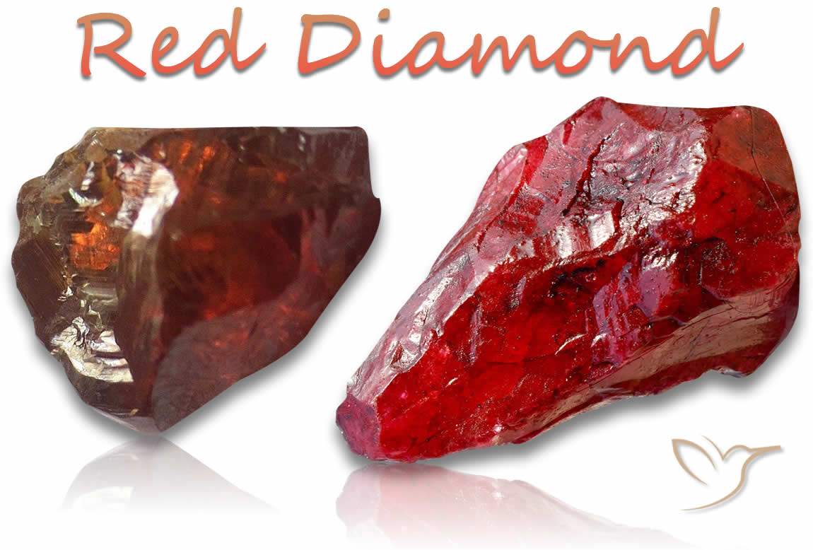 Pedras de diamante vermelho bruto