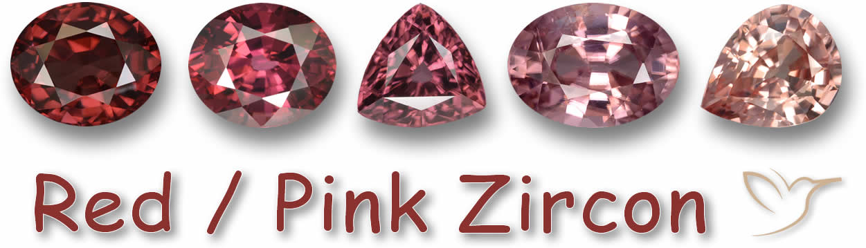 Pedras preciosas de zircônia vermelha/rosa