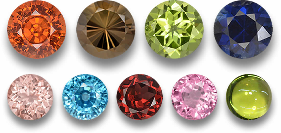Pedras preciosas redondas para anéis de noivado - Pedras preciosas naturais certificadas da GemSelect
