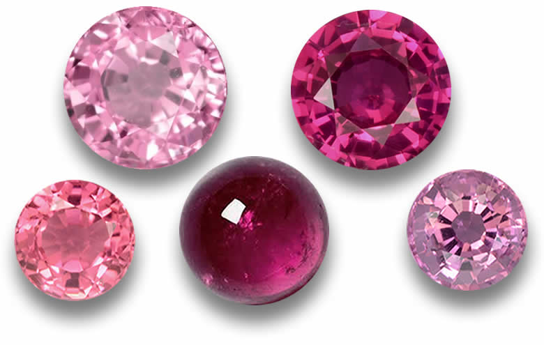 Pedras preciosas redondas rosa soltas para confecção de joias