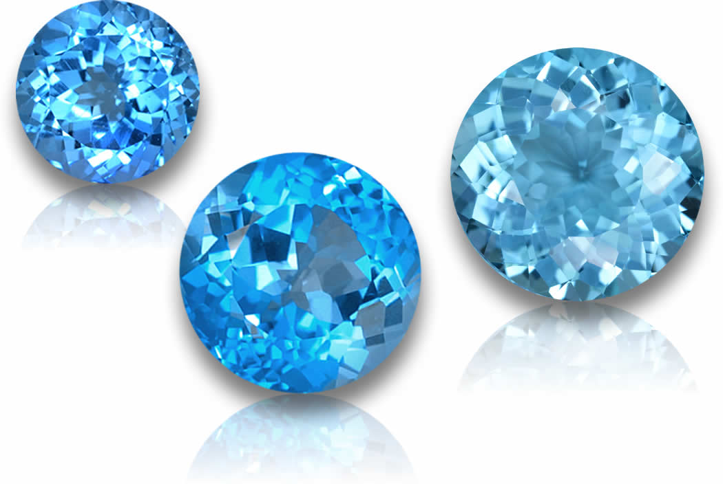 Topázio Azul Suíço Redondo - Gemas Soltas Certificadas da GemSelect