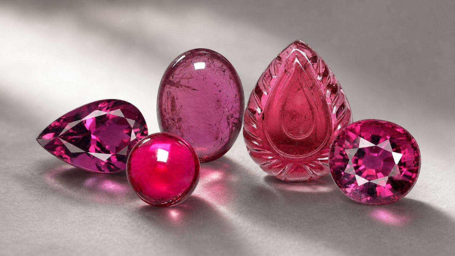 Gemas de turmalina rubelita natural - guia de compra