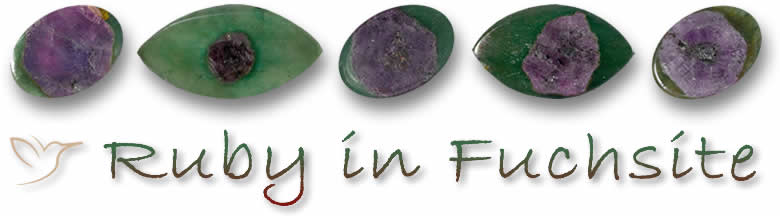 Rubi em pedras preciosas Fuchsite