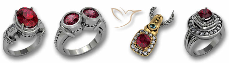 Designs de joias de rubi por GemSelect