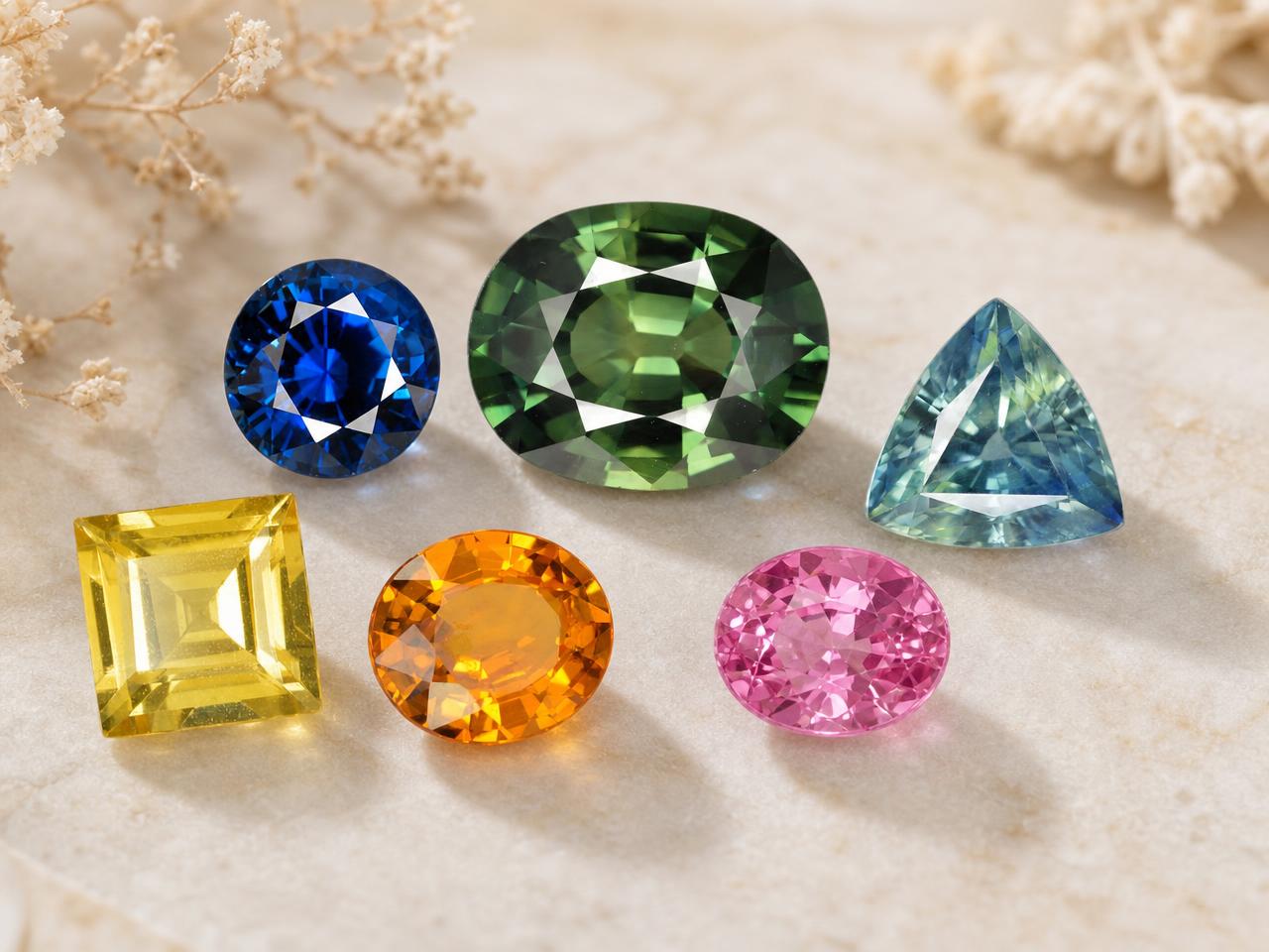 Gemas de safira soltas para engastes de anéis