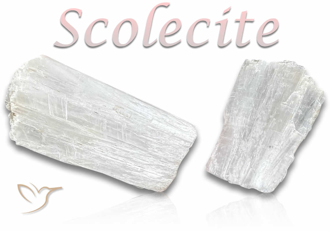 Pedras preciosas ásperas de escolecita branca