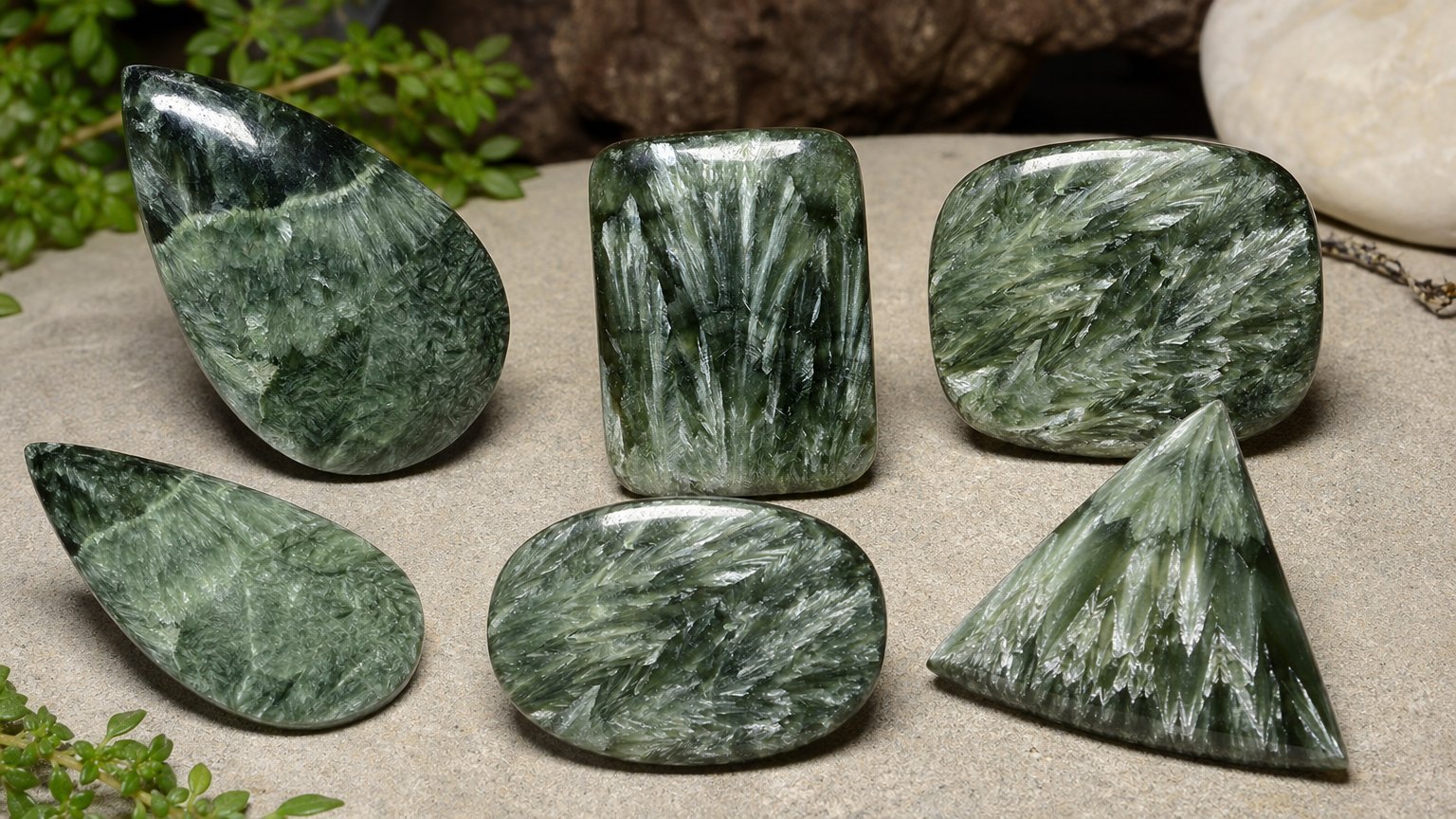 Gemas de serafinita natural - guia de compra