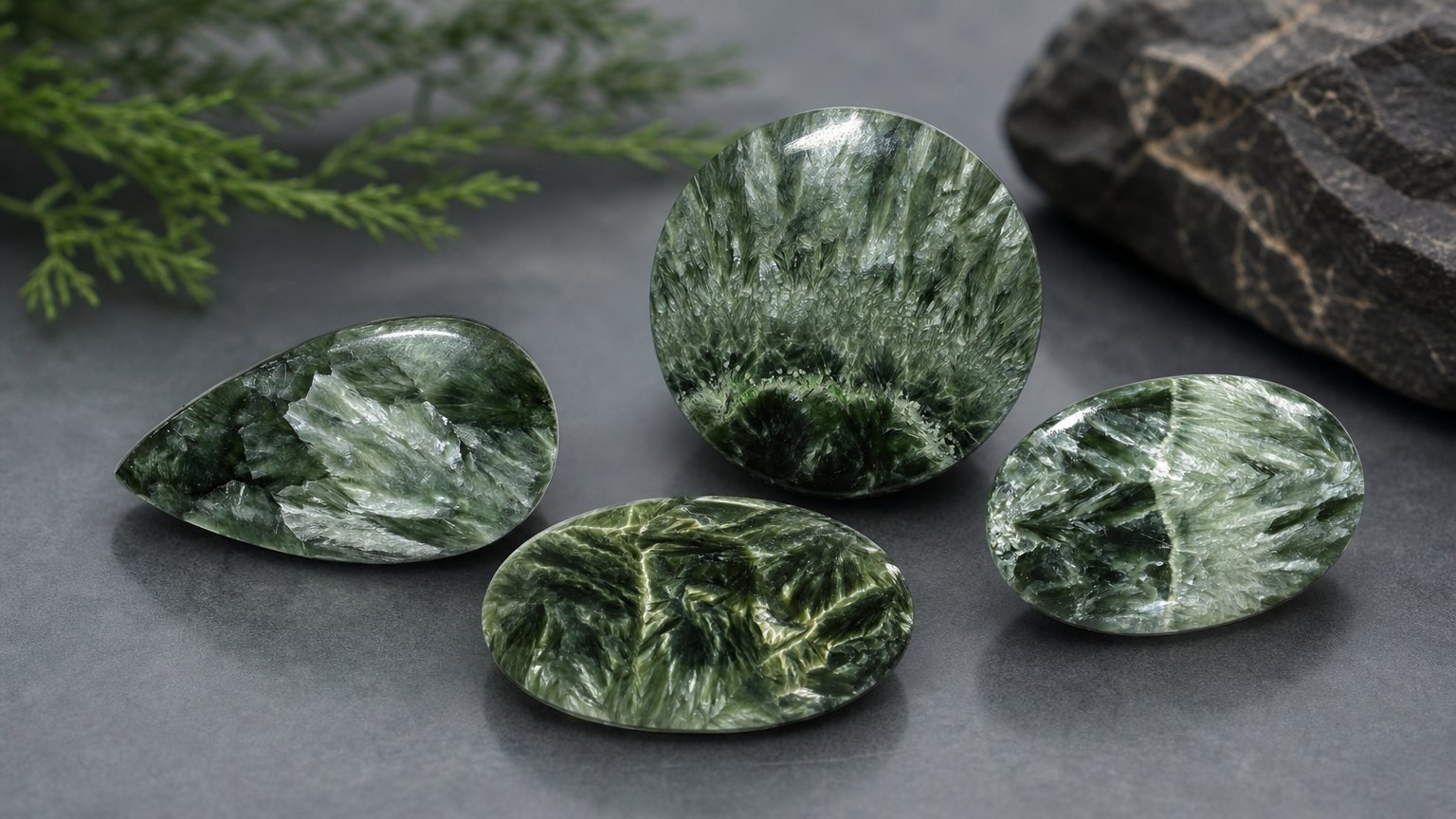 Gemas de serafinita natural - guia de compra