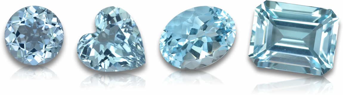 Pedras preciosas de topázio azul-celeste