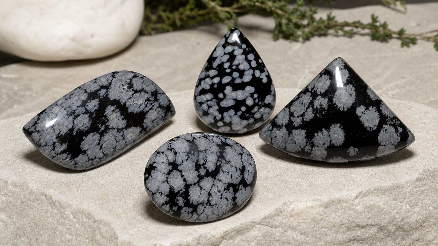 Gemas de obsidiana flocada natural - guia de compra