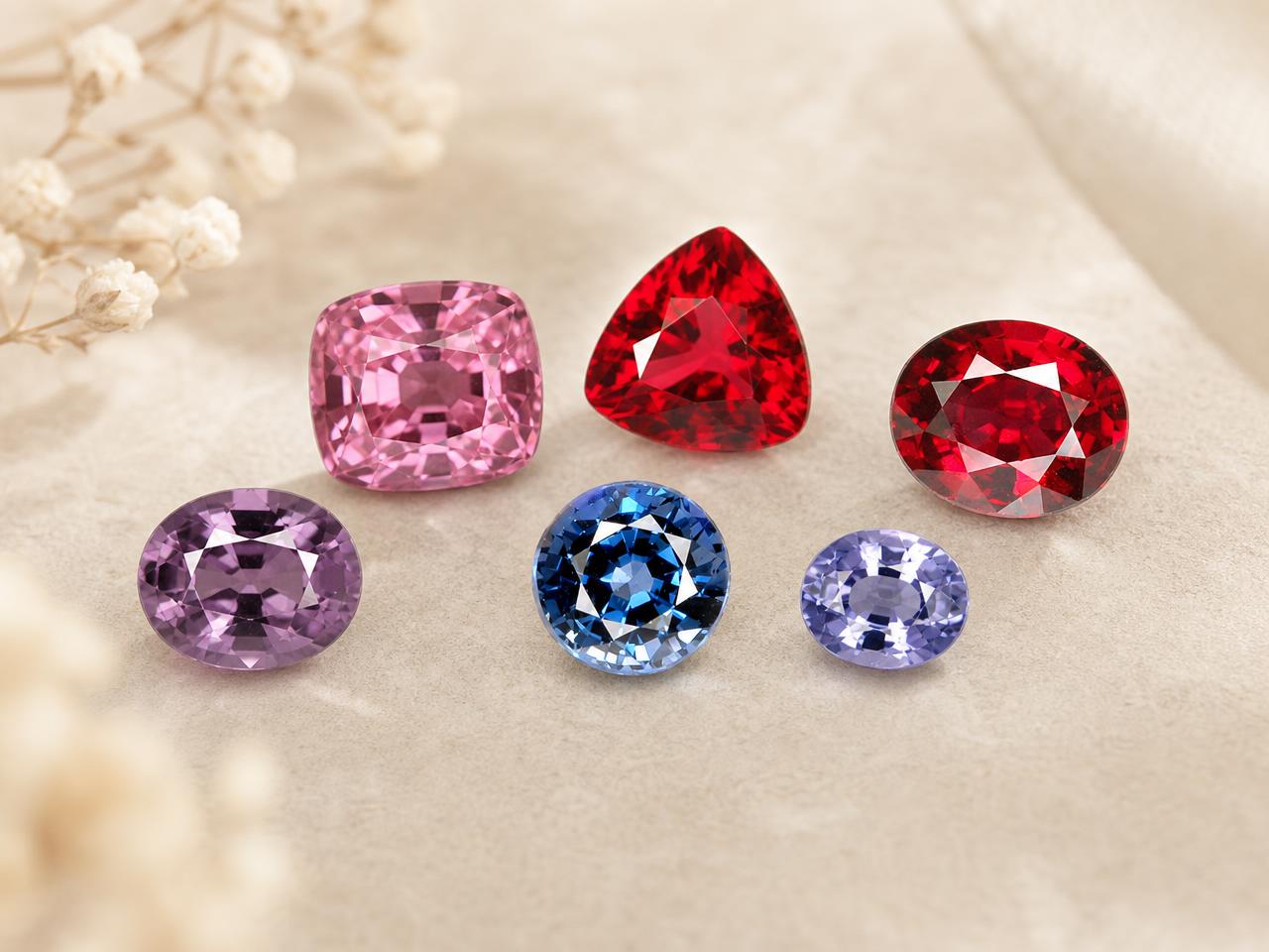 Gemas de espinélio soltas para designs de anéis de noivado