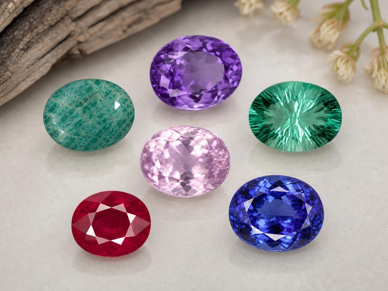 Pedras preciosas ovais soltas de 7x5mm em cores sortidas