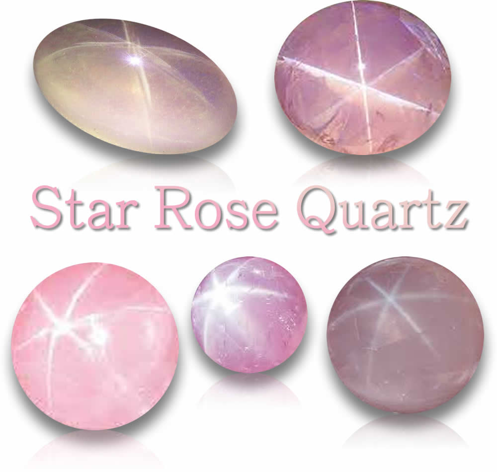 Pedras preciosas naturais de quartzo rosa estrelado