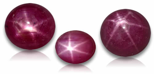 Pedras preciosas rubi estrela