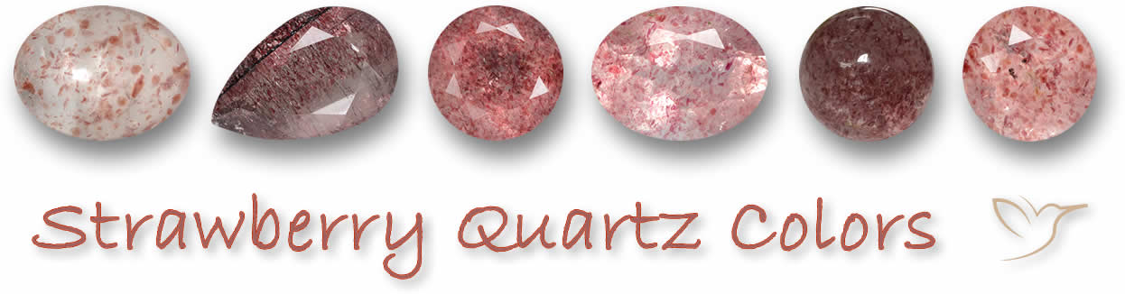 Cores de quartzo morango