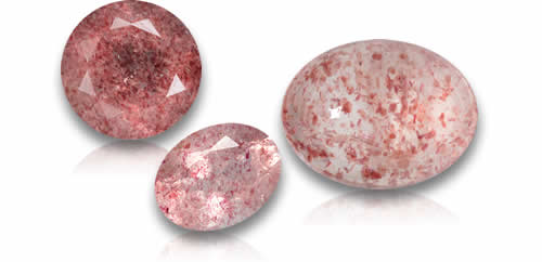 Pedras preciosas de quartzo morango