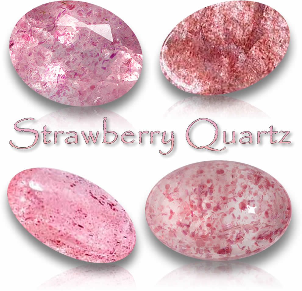 Pedras preciosas naturais de quartzo morango