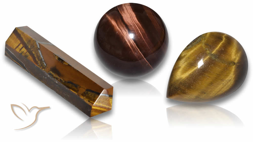 Pedras preciosas de olho de tigre