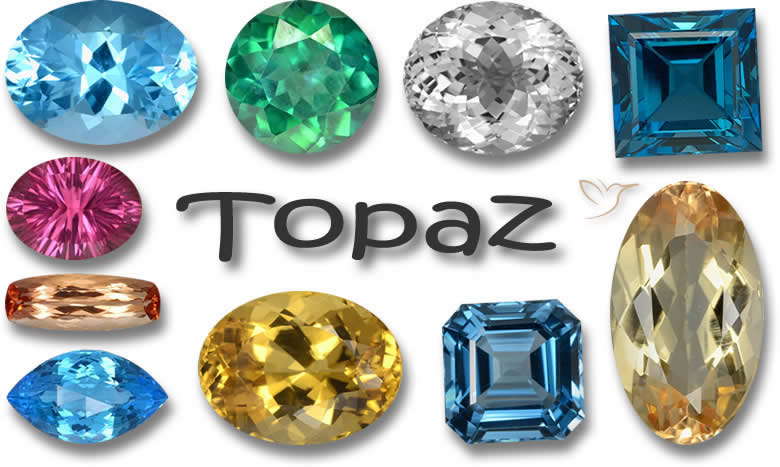 Gemas naturais de topázio