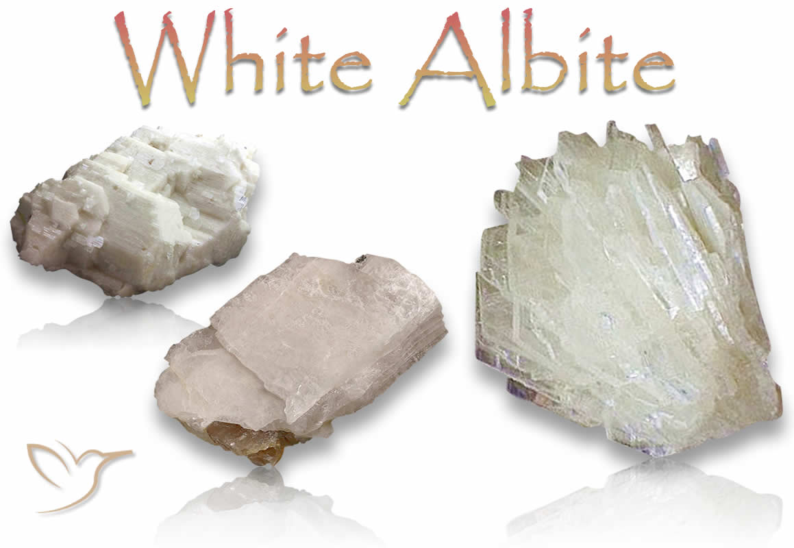 Pedras preciosas naturais de albita branca áspera