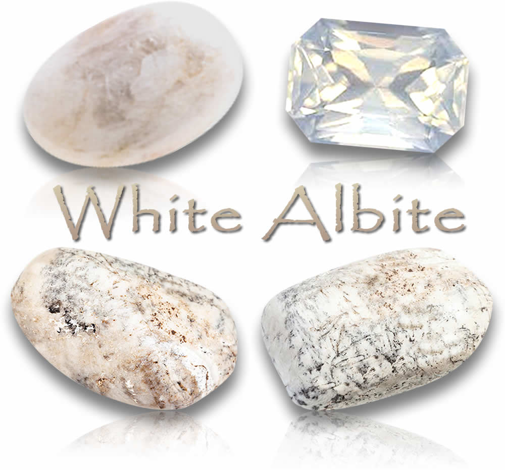 Pedras preciosas naturais de albita branca