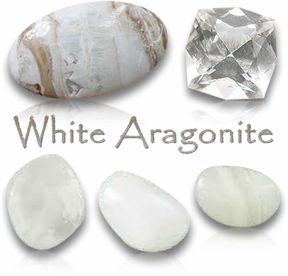 Pedras preciosas naturais de aragonita branca