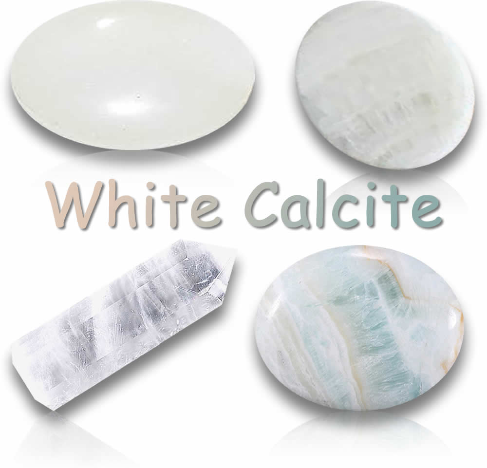Pedras preciosas naturais de calcita branca