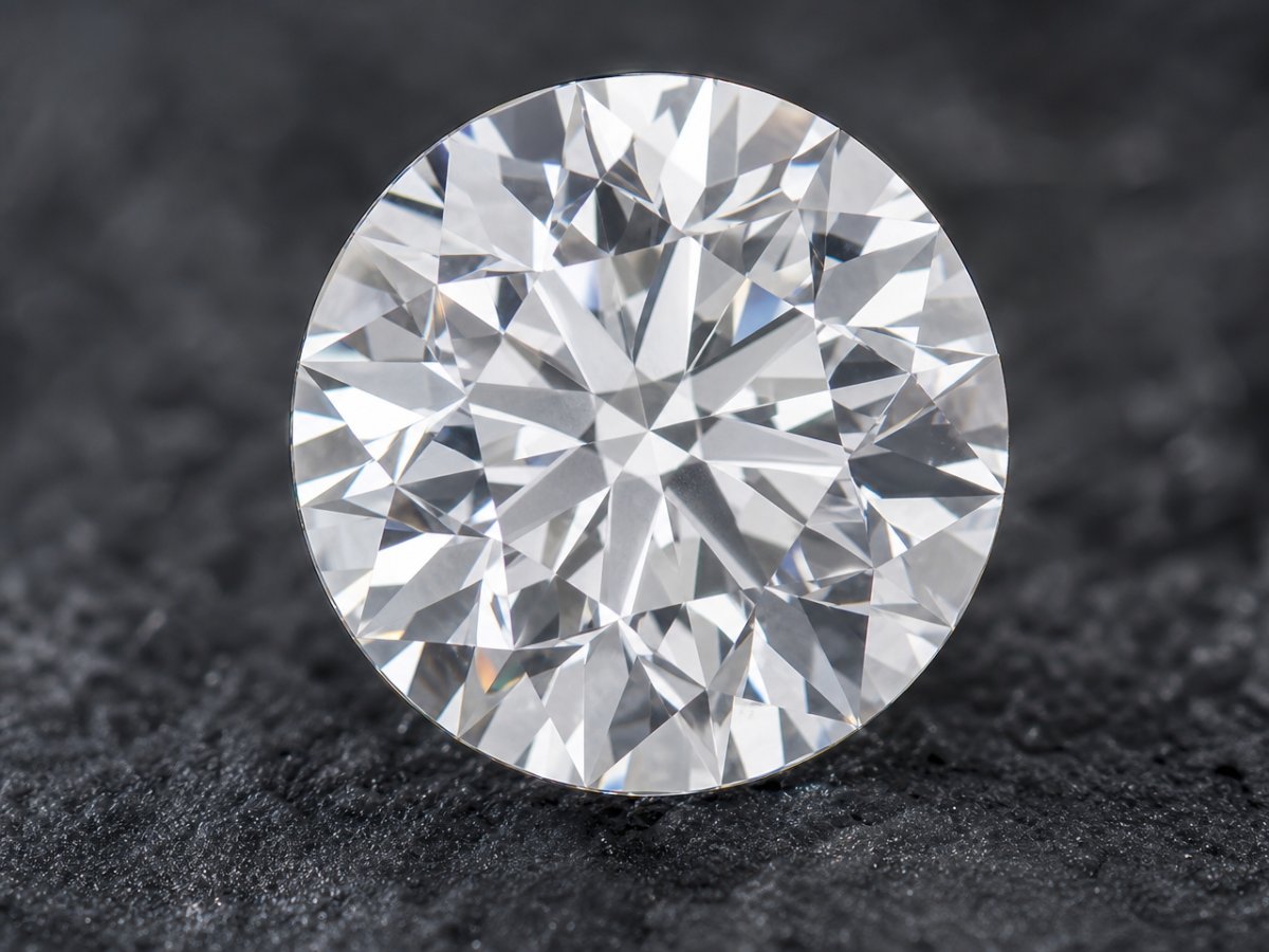 Visão aproximada de gemas de diamante branco natural.