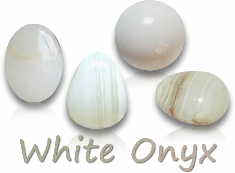Pedras preciosas naturais de ônix branco
