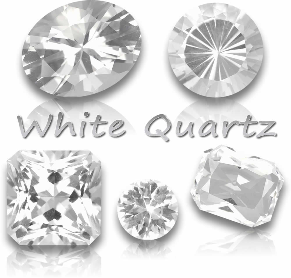 Pedras preciosas naturais de quartzo branco