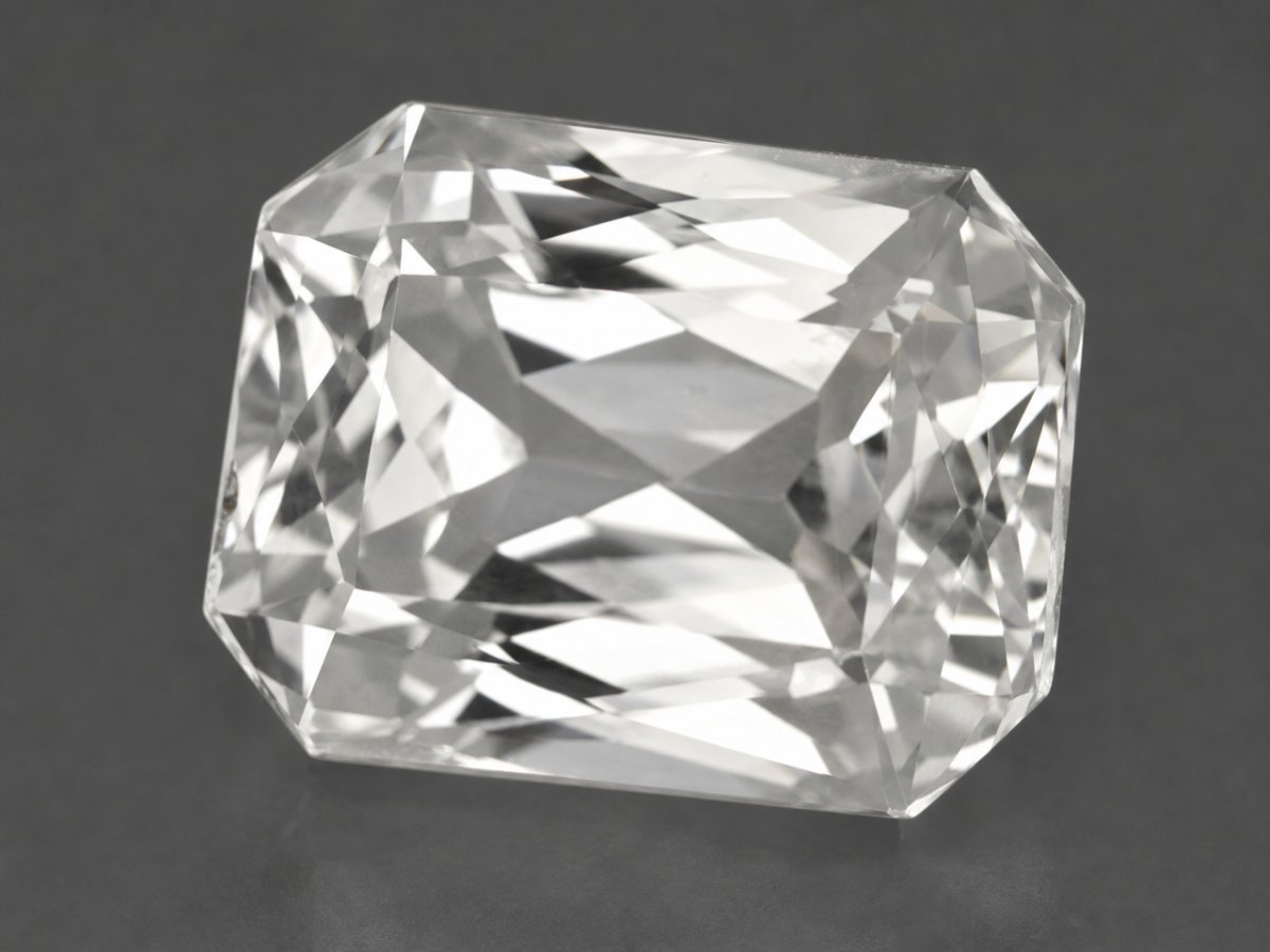 Visão aproximada de gemas de safira branca natural.