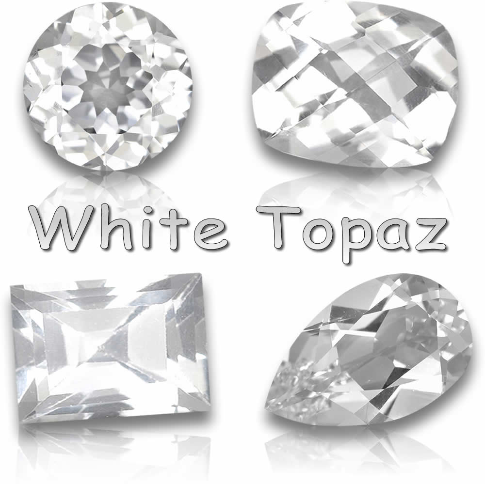 Pedras preciosas naturais de topázio branco