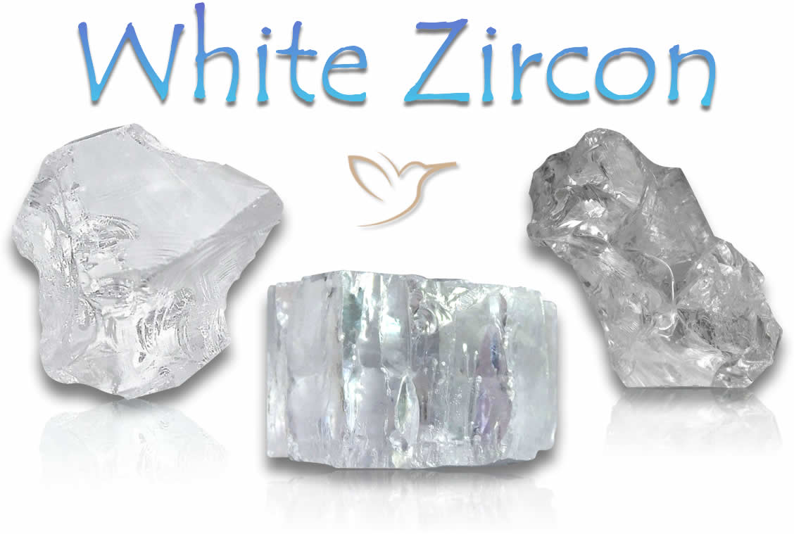 Pedras preciosas naturais de zircão branco áspero