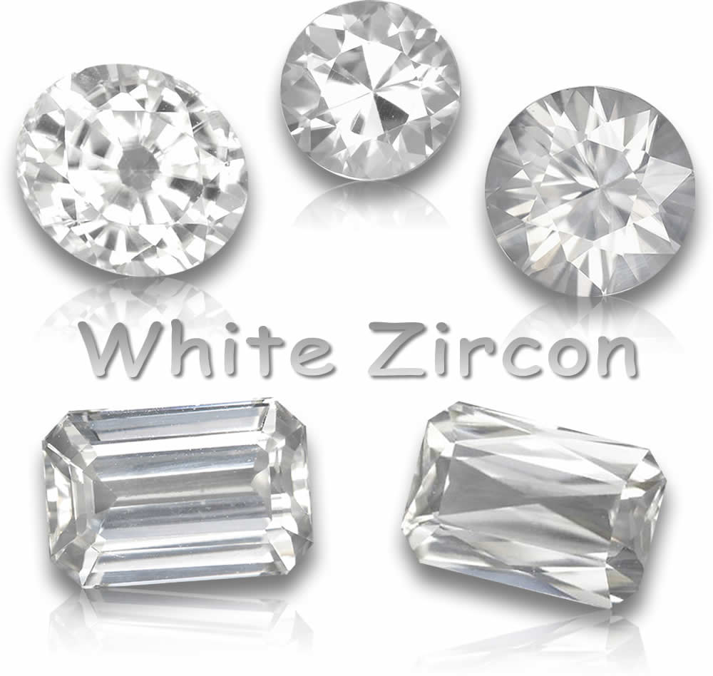 Pedras preciosas naturais de zircão branco