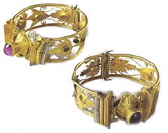 Par de pulseiras de ouro da Grécia Antiga